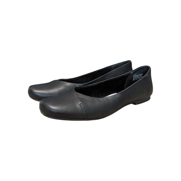 Korks Penelope Ballet Flats Black Vegan Leather Square Toe Kork-Ease Womens 8.5 - Picture 3 of 6